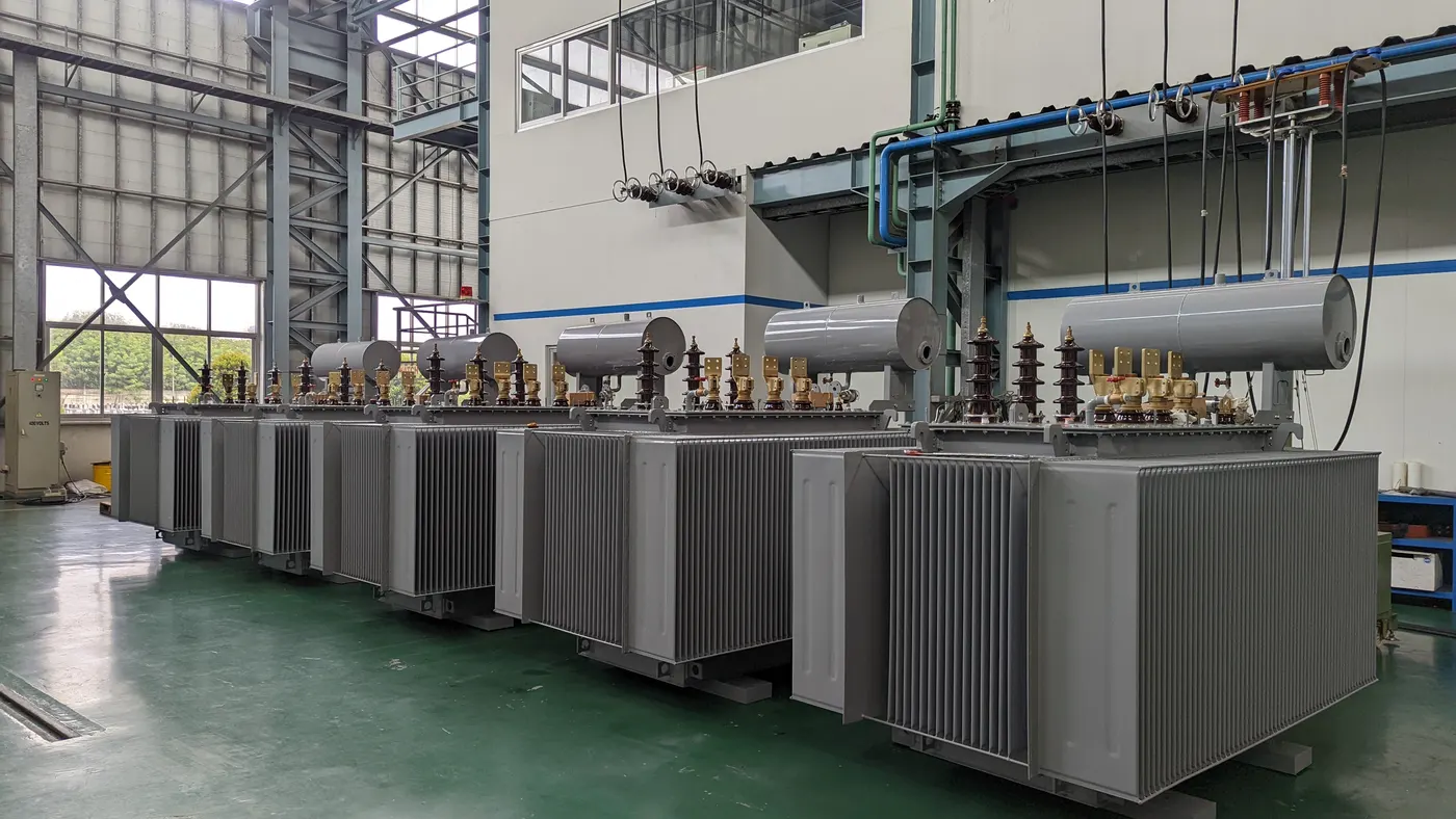 Distribution transformers in final assembly